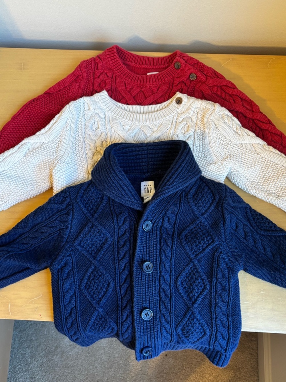 Baby GAP Bundle - 3 Cable Knit Sweaters